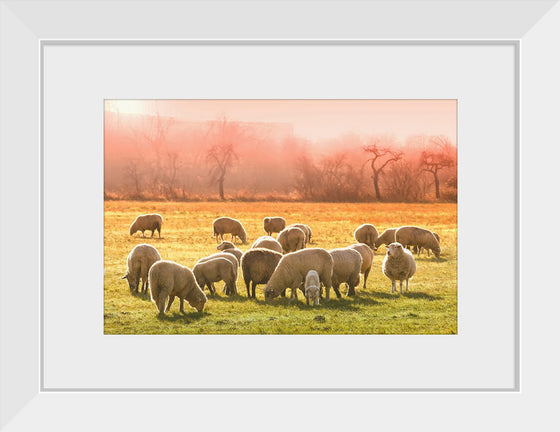 "Flock of Sheep in a Meadow"