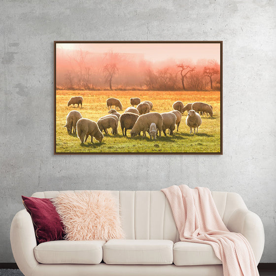 "Flock of Sheep in a Meadow"