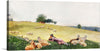 Adorn your space with a print of this serene artwork, capturing a peaceful moment in the countryside. A woman, lost in thought, reclines amidst a flock of sheep grazing on the lush green hillside. The distant horizon, where the earth meets the soft hues of the sky, adds depth and tranquility to this scene. Every brushstroke and color blend transports you to a world where nature’s beauty and quiet moments of reflection converge.