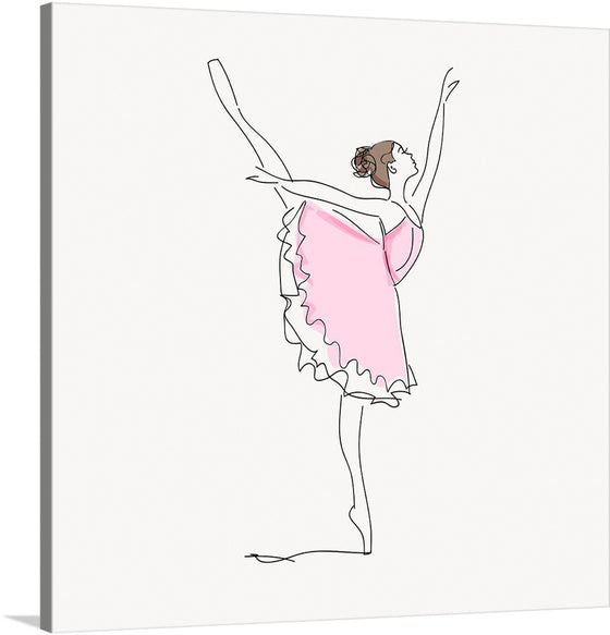 This captivating digital illustration features a ballerina in a delicate pink tutu, frozen mid-arabesque. The graceful lines of her form and the soft color palette evoke a sense of elegance and poise. Perfect for art enthusiasts and dance lovers alike, this print would make a stunning addition to any room, infusing it with the ethereal beauty of ballet.