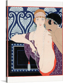  “Les Trois Beautes de Mnasidika” is a captivating artwork that exudes elegance and charm. This exquisite print, created by the renowned artist Georges Barbier, showcases the beauty of femininity through its intricate illustrations. The artwork is a part of “Les Chansons De Bilitis,” a collection published in the early 20th century. Each figure in the artwork is meticulously crafted, their grace and beauty accentuated by Barbier’s masterful use of color and form.