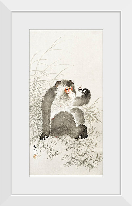 "Monkey with Insect (1900-1930)", Ohara Koson