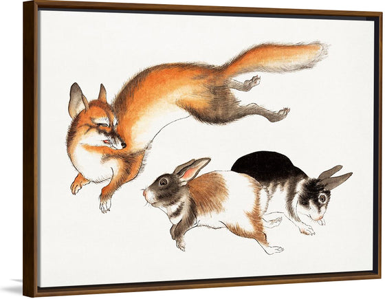 "Fox and Two Hares (1800-1870)"