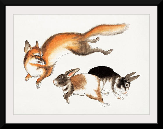 "Fox and Two Hares (1800-1870)"