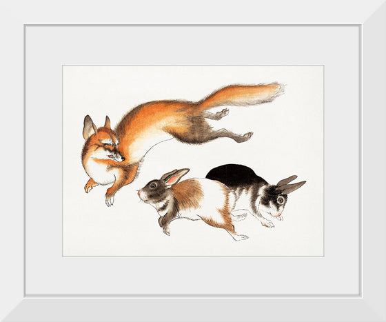 "Fox and Two Hares (1800-1870)"