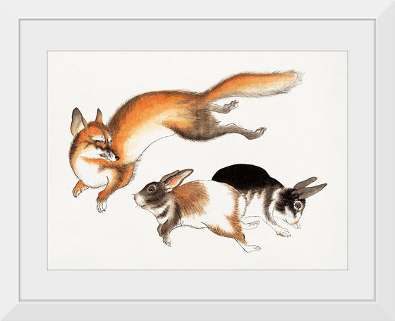 "Fox and Two Hares (1800-1870)"