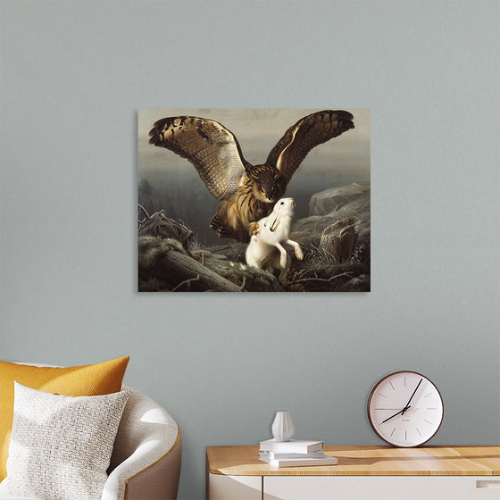 "An Eagle-Owl Seizes a Hare", Ferdinand von Wright
