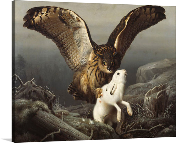 "An Eagle-Owl Seizes a Hare", Ferdinand von Wright