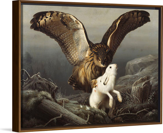 "An Eagle-Owl Seizes a Hare", Ferdinand von Wright