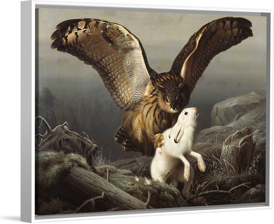 "An Eagle-Owl Seizes a Hare", Ferdinand von Wright