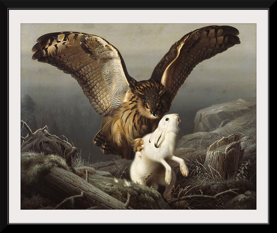 "An Eagle-Owl Seizes a Hare", Ferdinand von Wright