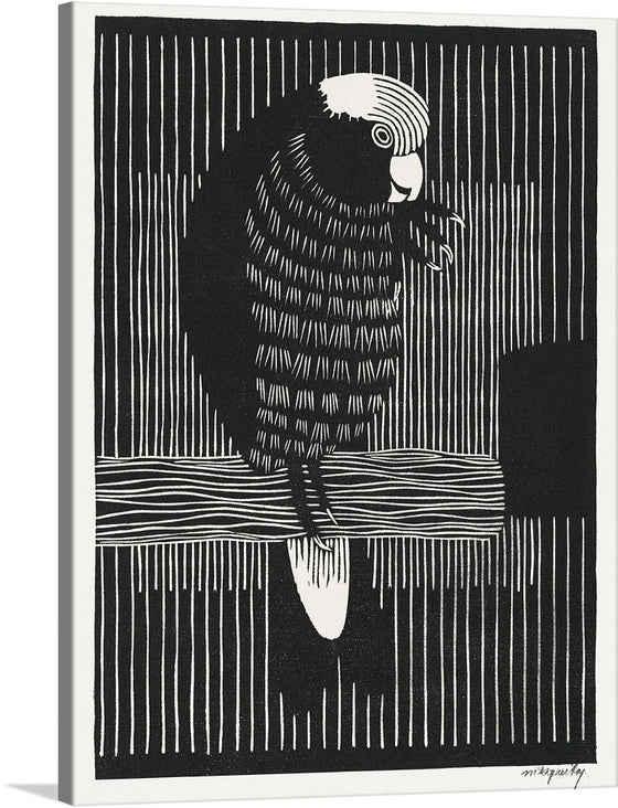 “Galah Cockatoos (Rosékaketoe) (1917)” by Samuel Jessurun de Mesquita is a captivating piece of art that transports viewers to a world where nature and artistry intertwine. The stark contrast between the black and white hues accentuates the intricate details of the Galah Cockatoo, bringing its majestic presence to life.