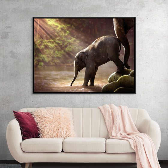 "Elephant by the Waterfall"