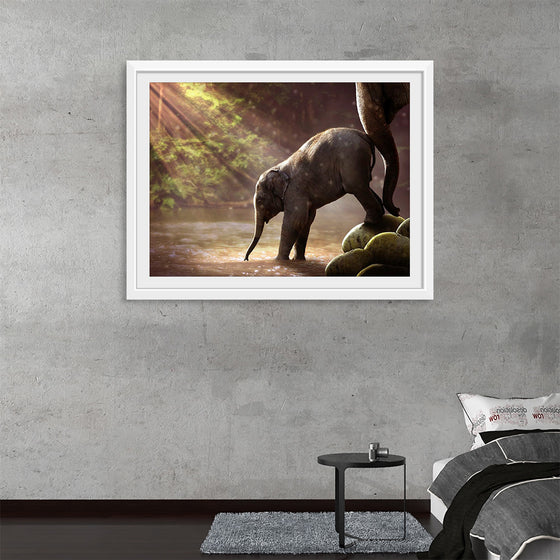 "Elephant by the Waterfall"