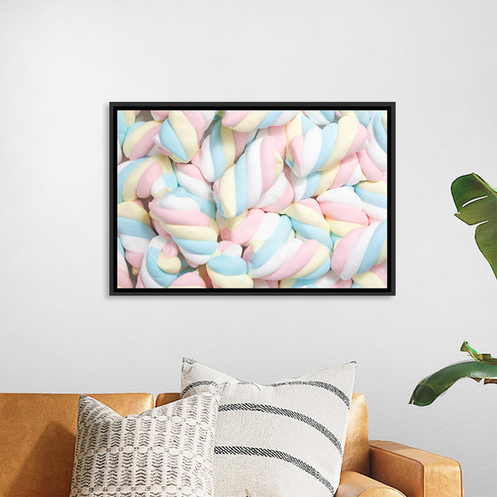 "Pile of Spiraled, Colorful Marshmallows"