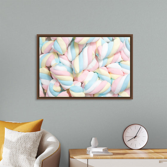 "Pile of Spiraled, Colorful Marshmallows"