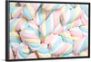 "Pile of Spiraled, Colorful Marshmallows"