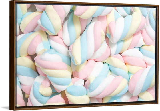 "Pile of Spiraled, Colorful Marshmallows"