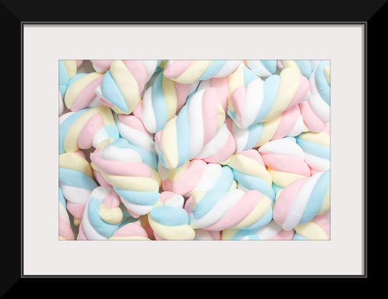 "Pile of Spiraled, Colorful Marshmallows"