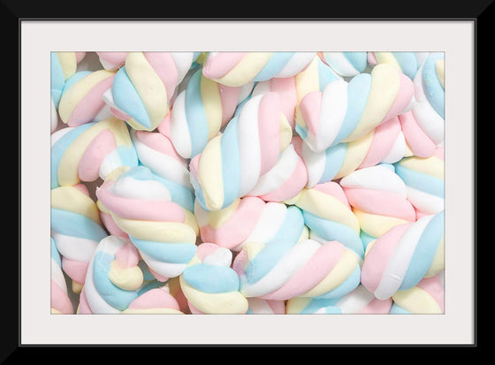 "Pile of Spiraled, Colorful Marshmallows"