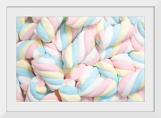 "Pile of Spiraled, Colorful Marshmallows"