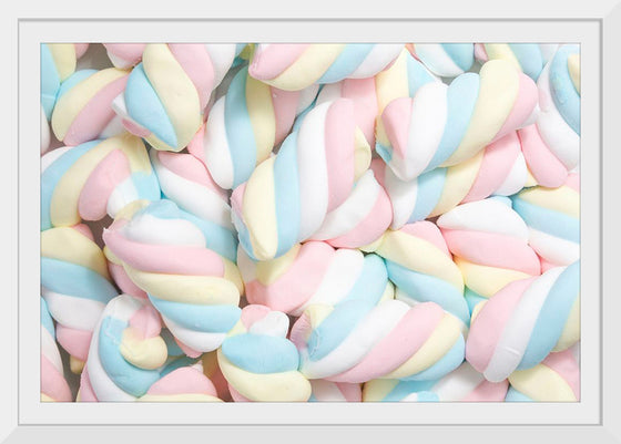 "Pile of Spiraled, Colorful Marshmallows"