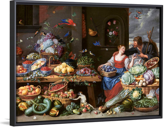 "Fruit and Vegetable Market with a Young Fruit Seller (1650–1660)", Jan van Kessel