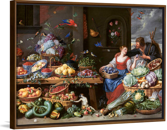 "Fruit and Vegetable Market with a Young Fruit Seller (1650–1660)", Jan van Kessel