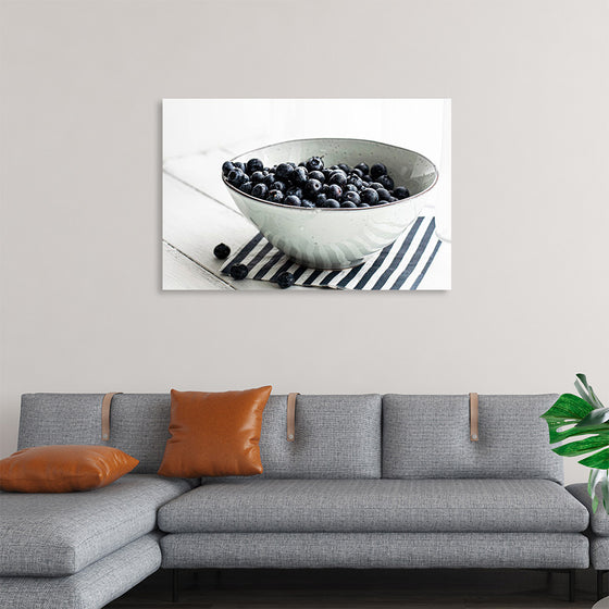 "Blueberries in a white ceramic bowl", Monika Grabkowska