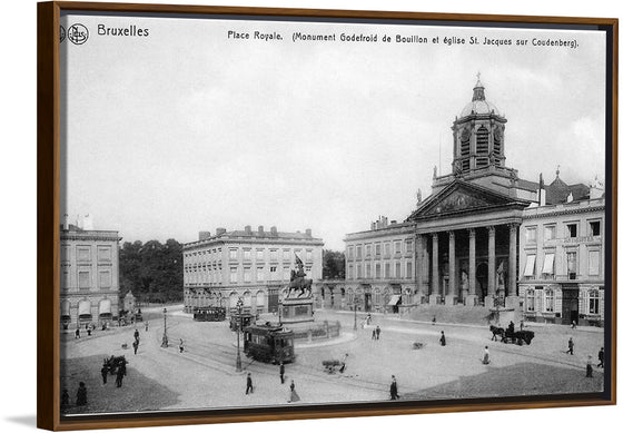 "Place Royal Bruxelles postcard tram"