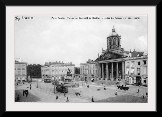 "Place Royal Bruxelles postcard tram"