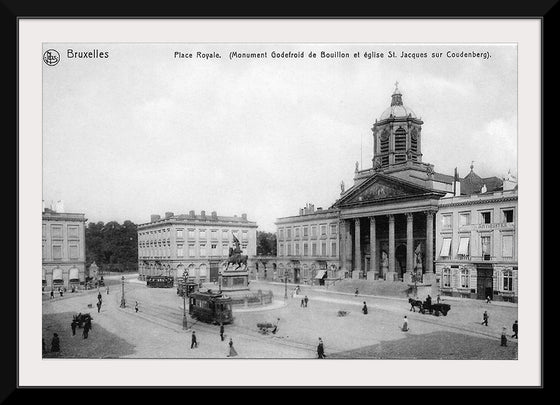 "Place Royal Bruxelles postcard tram"