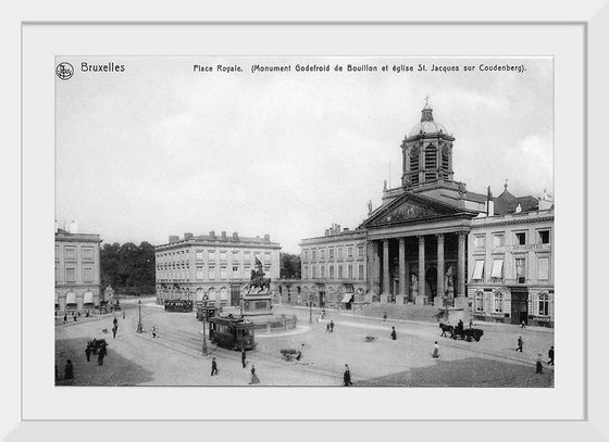 "Place Royal Bruxelles postcard tram"