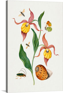  Immerse yourself in the enchanting world of nature with this exquisite print. Every detail, from the delicate fluttering butterflies to the intricate patterns on the snail’s shell, is captured with stunning realism. The vibrant orchids stand tall, their petals a dance of color and form, inviting viewers into a serene yet lively ecosystem. This artwork is not just a visual feast but an exploration of biodiversity, making it a perfect addition to any space seeking to blend artistry with natural elegance.