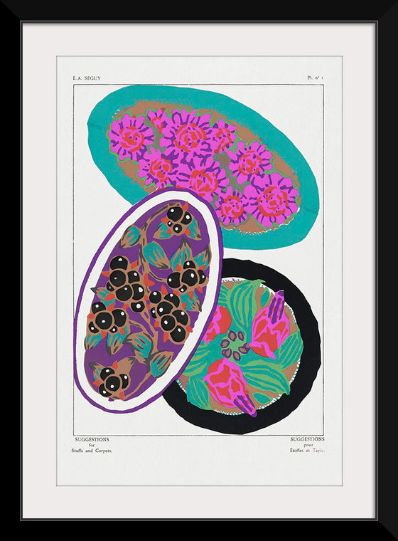 "Vintage Flower Patterns, Elegant Art Nouveau Pochoir Stencil Print for Fabric and Textile Designs", E. A. Séguy