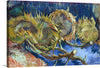 Gaze into the soul of decay in Vincent Van Gogh’s “Four Withered Sunflowers.” This hauntingly beautiful still life captures the fleeting nature of beauty, showcasing four sunflowers past their prime. Their once vibrant faces, now drooping and discolored, are painted in Van Gogh’s signature swirling brushstrokes, each stroke echoing the flower’s final sigh.