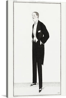  Bernard Boutet de Monvel’s “Habit de soirée” is a timeless piece of art that captures the essence of luxury and sophistication. The black and white illustration features a distinguished figure adorned in an impeccably tailored evening suit, exuding confidence and refinement.