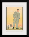 "Young man in gray suit smoking a pipe and looking at a dog(1906)",  John E. Sheridan