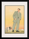 "Young man in gray suit smoking a pipe and looking at a dog(1906)",  John E. Sheridan