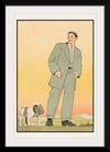 "Young man in gray suit smoking a pipe and looking at a dog(1906)",  John E. Sheridan