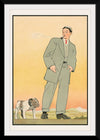 "Young man in gray suit smoking a pipe and looking at a dog(1906)",  John E. Sheridan