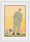 "Young man in gray suit smoking a pipe and looking at a dog(1906)",  John E. Sheridan