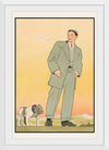 "Young man in gray suit smoking a pipe and looking at a dog(1906)",  John E. Sheridan