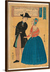 "An American Officer Indicating Directions to his Wife ("Amerikajin")", Yoshitora Utagawa