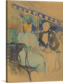  Henri de Toulouse-Lautrec’s “Fashionable People at Les Ambassadeurs (Aux Ambassadeurs: Gens Chic) (1893)” is a beautiful print that captures the essence of the Parisian café society. The print features a group of fashionable people gathered at the famous Les Ambassadeurs café, with the artist’s signature use of color and line.
