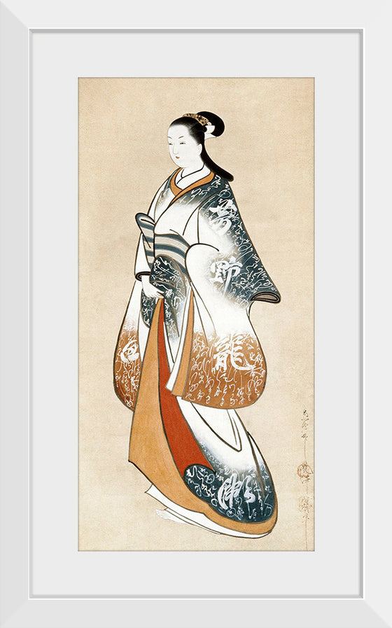 "Japanese woman in kimono (1730)", Takizawa Shigenobu