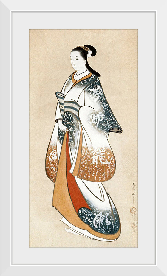 "Japanese woman in kimono (1730)", Takizawa Shigenobu