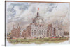 Step into the gilded age of the World’s Columbian Exposition, where innovation and elegance converged. Childe Hassam’s brush, like a time-traveling wand, conjures the United States Government Building in all its neoclassical glory. The canvas breathes with life—a symphony of columns, arches, and domes.