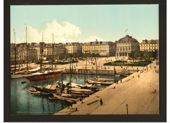 "The Place Gambetta and docks, Havre, France"