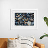 "Wet Beach Pebbles of Various Colors and Sizes at Oceanside"